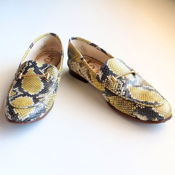 Sam Edelman Lior Yellow Snakeskin Leather Horse-bit Loafers, Slip On Shoes Sz. 8 - Picture 16 of 16